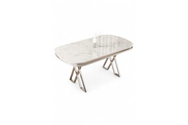 Omin Ruokapöytä 168 cm Suorakulmainen - Valkoinen Marmori/Kromi - Huonekalut - Pöytä & ruokailuryhmä - Ruokapöydät & keittiön pöydät