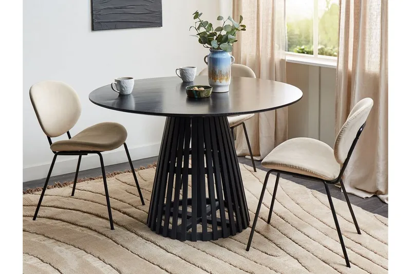 Ortelle Ruokapöytä 120 cm Pyöreä - Musta - Huonekalut - Pöytä & ruokailuryhmä - Ruokapöydät & keittiön pöydät