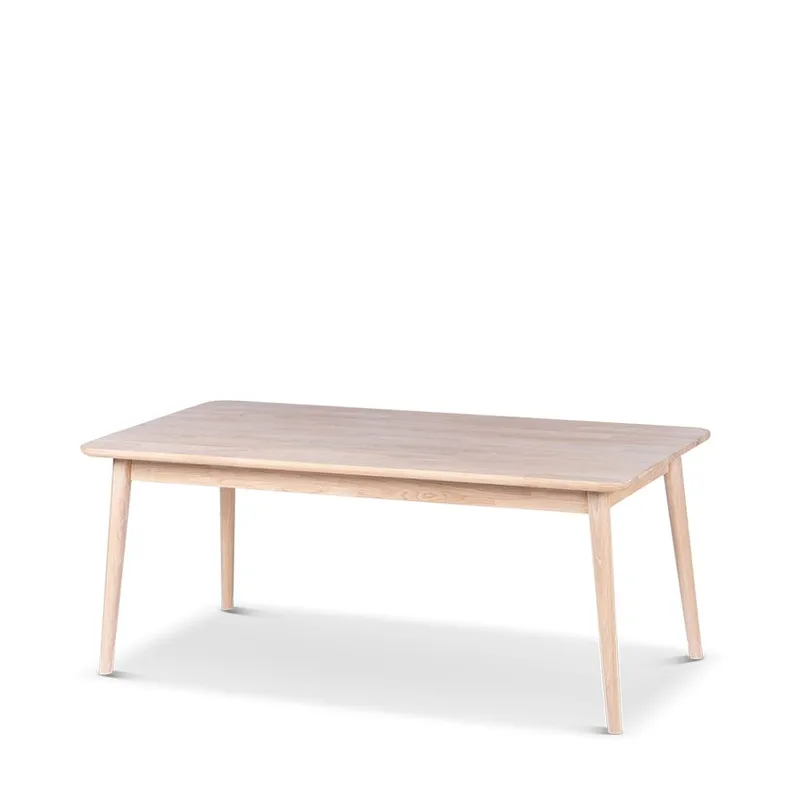 Orust 120 cm suorakaiteen muotoinen sohvapöytä massiivipuuta kartiomaisilla jaloilla, Beige