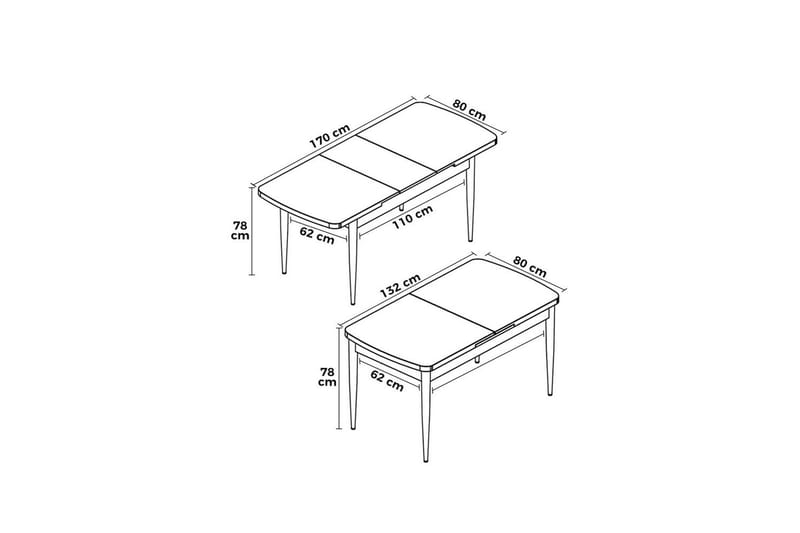 Ostwerwal Ruokapöytä 132 cm Suorakulmainen - Musta - Huonekalut - Pöytä & ruokailuryhmä - Ruokapöydät & keittiön pöydät