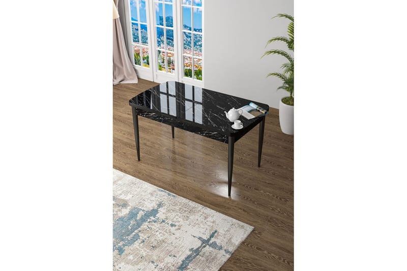 Ostwerwal Ruokapöytä 132 cm Suorakulmainen - Musta - Huonekalut - Pöytä & ruokailuryhmä - Ruokapöydät & keittiön pöydät