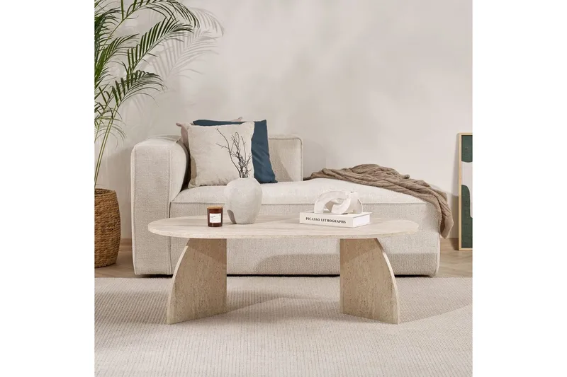 Osyra Sohvapöytä 120 cm - Travertiini - Huonekalut - Pöytä & ruokailuryhmä - Sohvapöytä