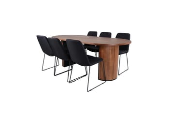 Ovaali ruokailuryhmä Bianca, Muce - 200x90x75 - Huonekalut - Pöytä & ruokailuryhmä - Ruokailuryhmä