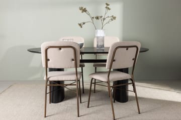 Oval matgrupp Venture Home Beige Mörkbrun 4st - Tummanruskea - Huonekalut - Pöytä & ruokailuryhmä - Ruokailuryhmä