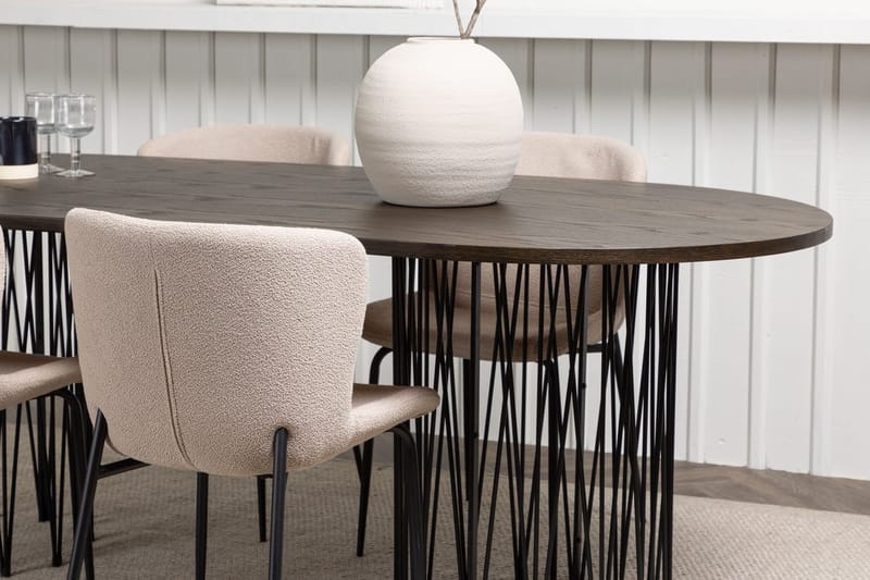 Oval matgrupp Venture Home Beige Mocka 4st - Huonekalut - Pöytä & ruokailuryhmä - Ruokailuryhmä
