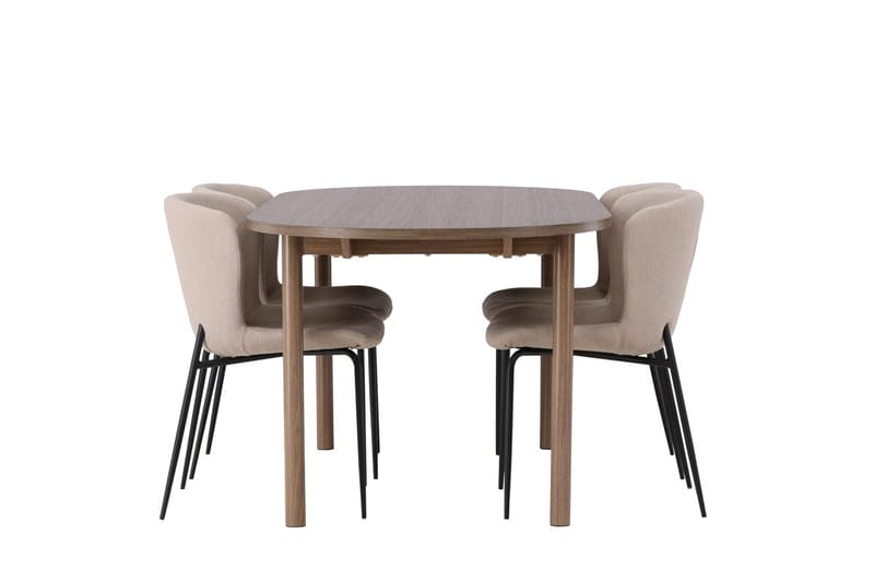 Oval matgrupp Venture Home Beige Natur 4st - Huonekalut - Pöytä & ruokailuryhmä - Ruokailuryhmä