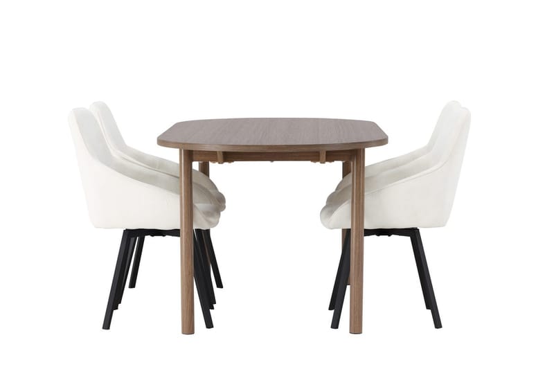 Oval matgrupp Venture Home Beige Natur 4st - Huonekalut - Pöytä & ruokailuryhmä - Ruokailuryhmä
