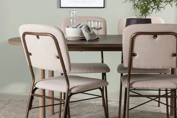 Oval matgrupp Venture Home Beige Natur 4st - Huonekalut - Pöytä & ruokailuryhmä - Ruokailuryhmä