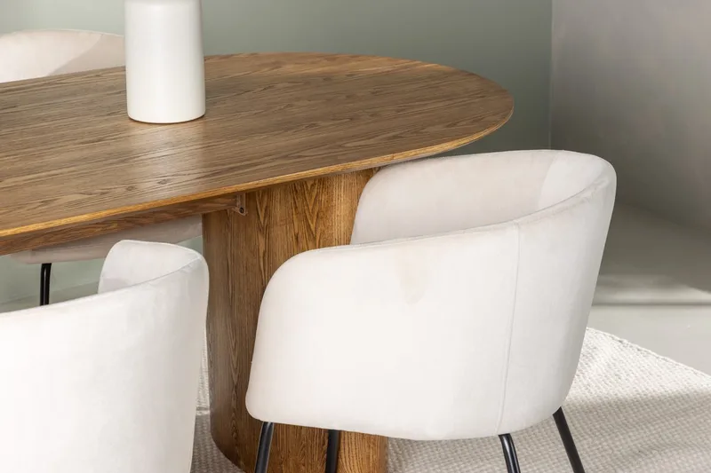 Oval matgrupp Venture Home Beige Natur 4st - Huonekalut - Pöytä & ruokailuryhmä - Ruokailuryhmä