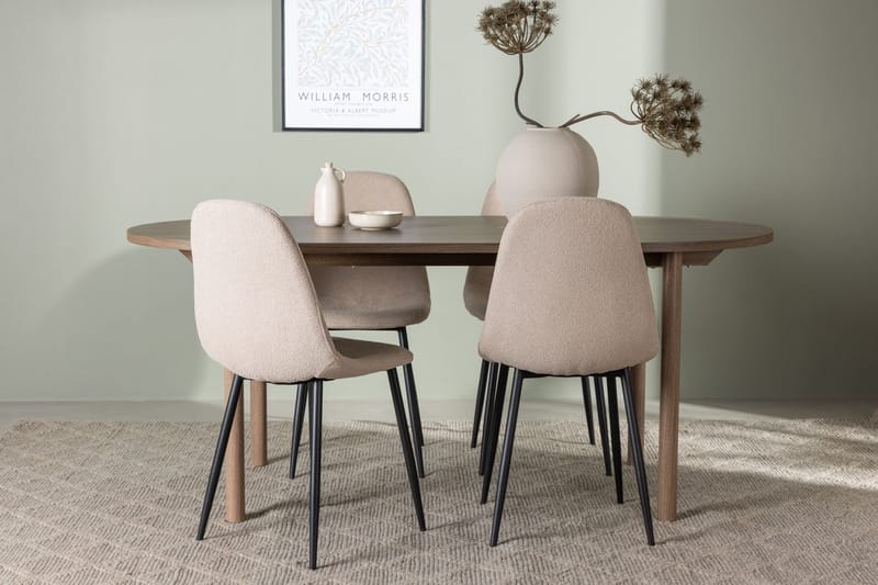 Oval matgrupp Venture Home Beige Natur 4st
