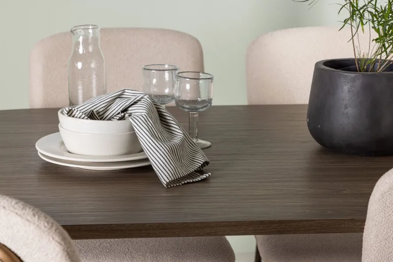 Oval matgrupp Venture Home Beige Natur 4st - Huonekalut - Pöytä & ruokailuryhmä - Ruokailuryhmä