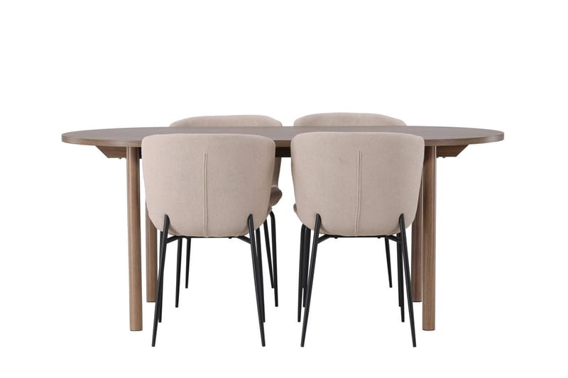 Oval matgrupp Venture Home Beige Natur 4st - Huonekalut - Pöytä & ruokailuryhmä - Ruokailuryhmä
