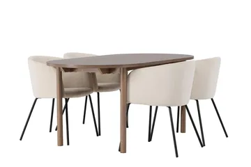 Oval matgrupp Venture Home Beige Natur 4st - Huonekalut - Pöytä & ruokailuryhmä - Ruokailuryhmä