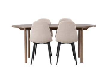 Oval matgrupp Venture Home Beige Natur 4st - Huonekalut - Pöytä & ruokailuryhmä - Ruokailuryhmä