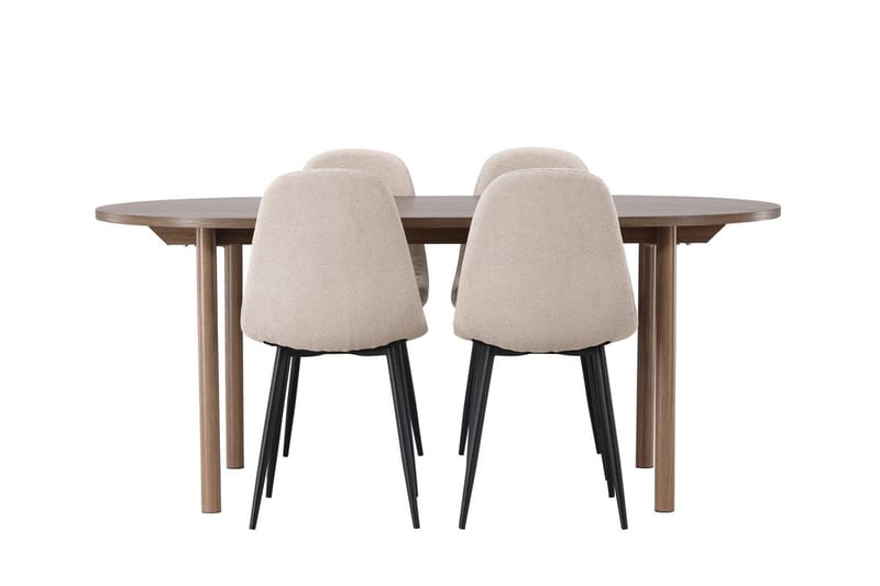 Oval matgrupp Venture Home Beige Natur 4st - Huonekalut - Pöytä & ruokailuryhmä - Ruokailuryhmä