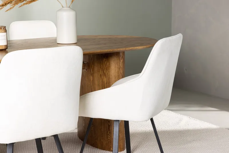 Oval matgrupp Venture Home Beige Natur 4st - Huonekalut - Pöytä & ruokailuryhmä - Ruokailuryhmä