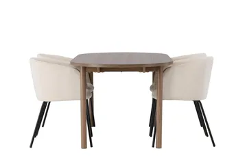 Oval matgrupp Venture Home Beige Natur 4st - Huonekalut - Pöytä & ruokailuryhmä - Ruokailuryhmä
