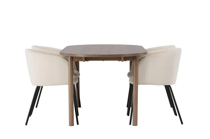 Oval matgrupp Venture Home Beige Natur 4st - Huonekalut - Pöytä & ruokailuryhmä - Ruokailuryhmä