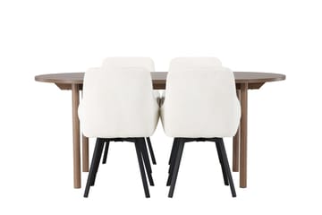 Oval matgrupp Venture Home Beige Natur 4st - Huonekalut - Pöytä & ruokailuryhmä - Ruokailuryhmä