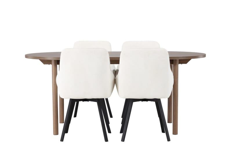 Oval matgrupp Venture Home Beige Natur 4st - Huonekalut - Pöytä & ruokailuryhmä - Ruokailuryhmä