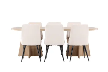 Oval matgrupp Venture Home Beige Natur 6st - Huonekalut - Pöytä & ruokailuryhmä - Ruokailuryhmä