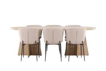 Oval matgrupp Venture Home Beige Natur 6st - Huonekalut - Pöytä & ruokailuryhmä - Ruokailuryhmä