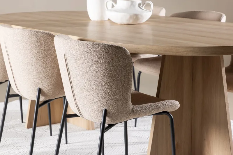 Oval matgrupp Venture Home Beige Natur 6st - Huonekalut - Pöytä & ruokailuryhmä - Ruokailuryhmä
