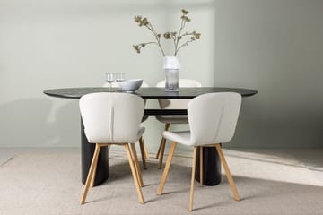 Oval matgrupp Venture Home Beige Svart 4st - Huonekalut - Pöytä & ruokailuryhmä - Ruokailuryhmä