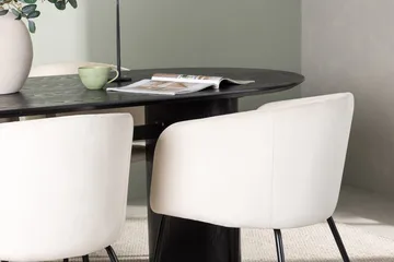 Oval matgrupp Venture Home Beige Svart 4st - Huonekalut - Pöytä & ruokailuryhmä - Ruokailuryhmä