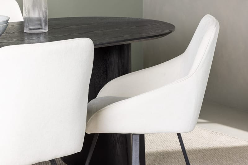 Oval matgrupp Venture Home Beige Svart 4st - Huonekalut - Pöytä & ruokailuryhmä - Ruokailuryhmä