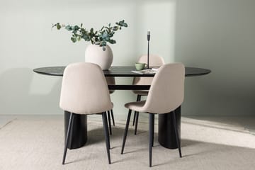 Oval matgrupp Venture Home Beige Svart 4st - Huonekalut - Pöytä & ruokailuryhmä - Ruokailuryhmä