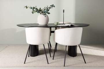 Oval matgrupp Venture Home Beige Svart 4st - Huonekalut - Pöytä & ruokailuryhmä - Ruokailuryhmä