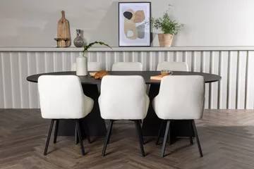 Oval matgrupp Venture Home Beige Svart 6st - Huonekalut - Pöytä & ruokailuryhmä - Ruokailuryhmä