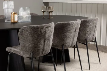 Oval matgrupp Venture Home Beige Svart 6st - Huonekalut - Pöytä & ruokailuryhmä - Ruokailuryhmä