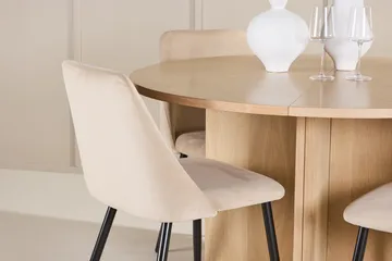 Oval matgrupp Venture Home Beige Vitputsad 4st - Huonekalut - Pöytä & ruokailuryhmä - Ruokailuryhmä