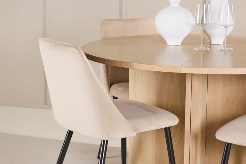 Oval matgrupp Venture Home Beige Vitputsad 4st - Huonekalut - Pöytä & ruokailuryhmä - Ruokailuryhmä