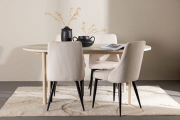 Oval matgrupp Venture Home Beige Vitputsad 4st - Huonekalut - Pöytä & ruokailuryhmä - Ruokailuryhmä