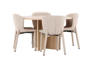 Oval matgrupp Venture Home Beige Vitputsad 4st - Huonekalut - Pöytä & ruokailuryhmä - Ruokailuryhmä