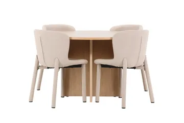Oval matgrupp Venture Home Beige Vitputsad 4st - Huonekalut - Pöytä & ruokailuryhmä - Ruokailuryhmä