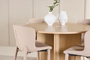 Oval matgrupp Venture Home Beige Vitputsad 4st - Huonekalut - Pöytä & ruokailuryhmä - Ruokailuryhmä