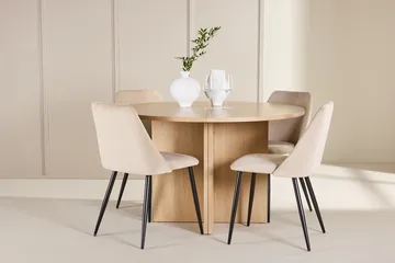 Oval matgrupp Venture Home Beige Vitputsad 4st - Huonekalut - Pöytä & ruokailuryhmä - Ruokailuryhmä