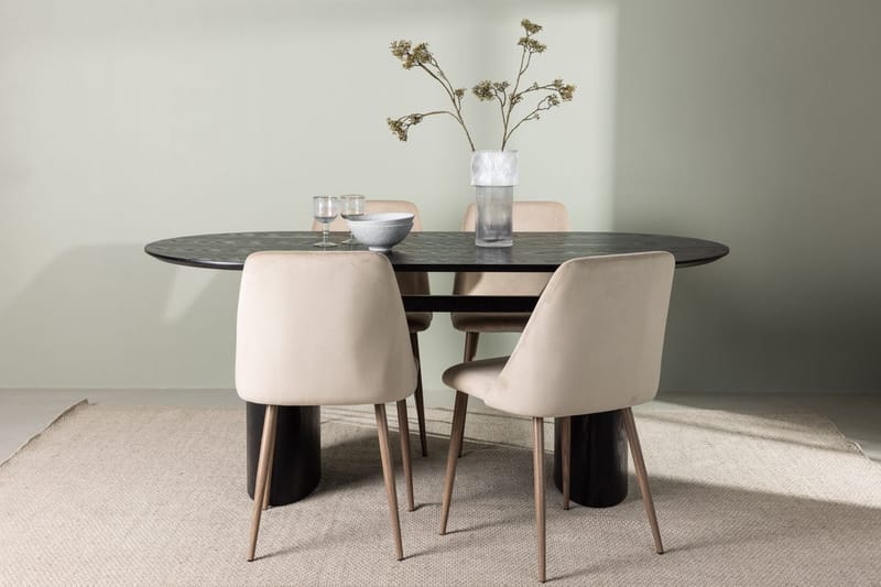 Oval matgrupp Venture Home Brun Svart 4st