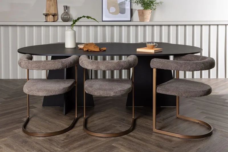 Oval matgrupp Venture Home Brun Svart 6st