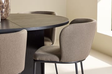 Oval matgrupp Venture Home Brun Svart 6st - Huonekalut - Pöytä & ruokailuryhmä - Ruokailuryhmä
