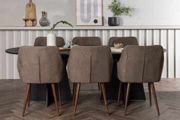 Oval matgrupp Venture Home Brun Svart 6st - Huonekalut - Pöytä & ruokailuryhmä - Ruokailuryhmä