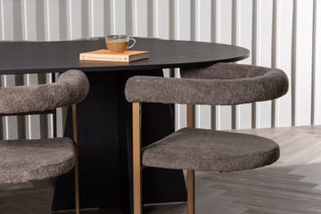 Oval matgrupp Venture Home Brun Svart 6st - Huonekalut - Pöytä & ruokailuryhmä - Ruokailuryhmä