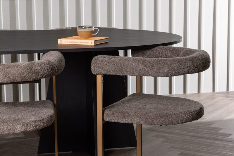 Oval matgrupp Venture Home Brun Svart 6st - Huonekalut - Pöytä & ruokailuryhmä - Ruokailuryhmä
