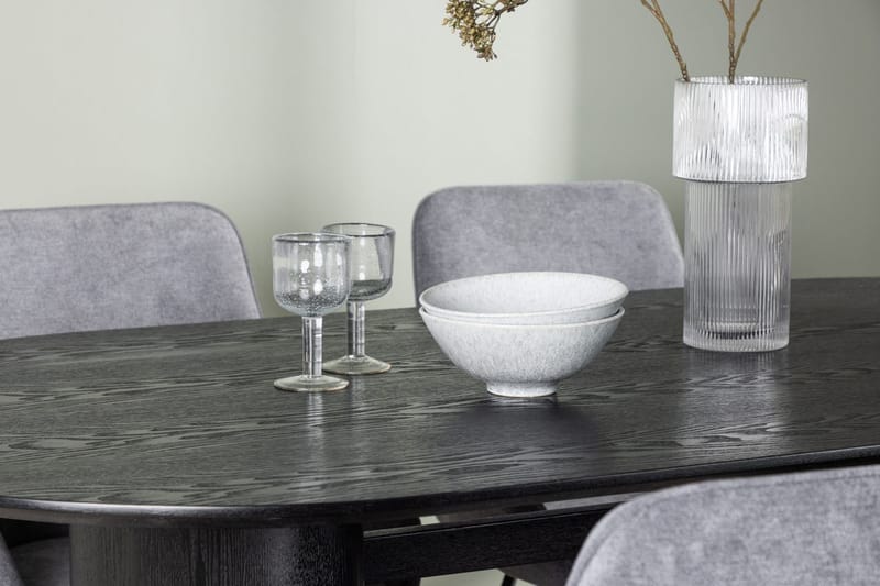 Oval matgrupp Venture Home Grå Svart 4st - Huonekalut - Pöytä & ruokailuryhmä - Ruokailuryhmä