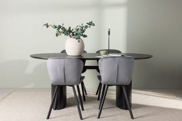 Oval matgrupp Venture Home Grå Svart 4st - Huonekalut - Pöytä & ruokailuryhmä - Ruokailuryhmä