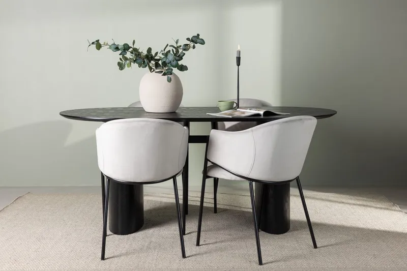 Oval matgrupp Venture Home Grå Svart 4st